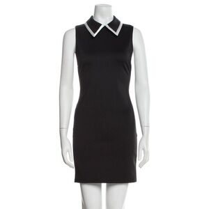 Alice + Olivia Chic Black Mini Dress with White Collar